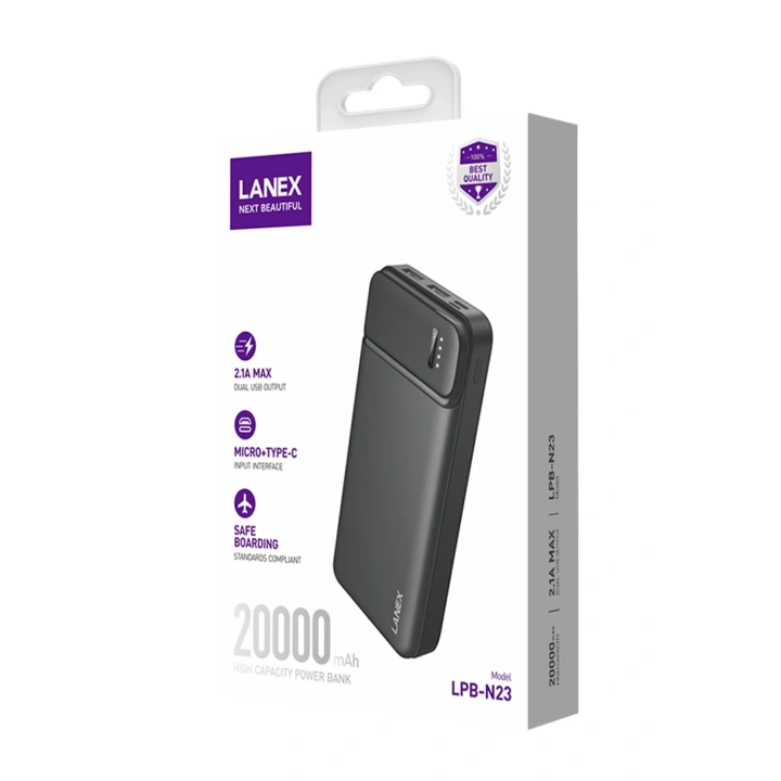 BFS Lanex LPB-N23 20.000 mAh Powerbank - Siyah
