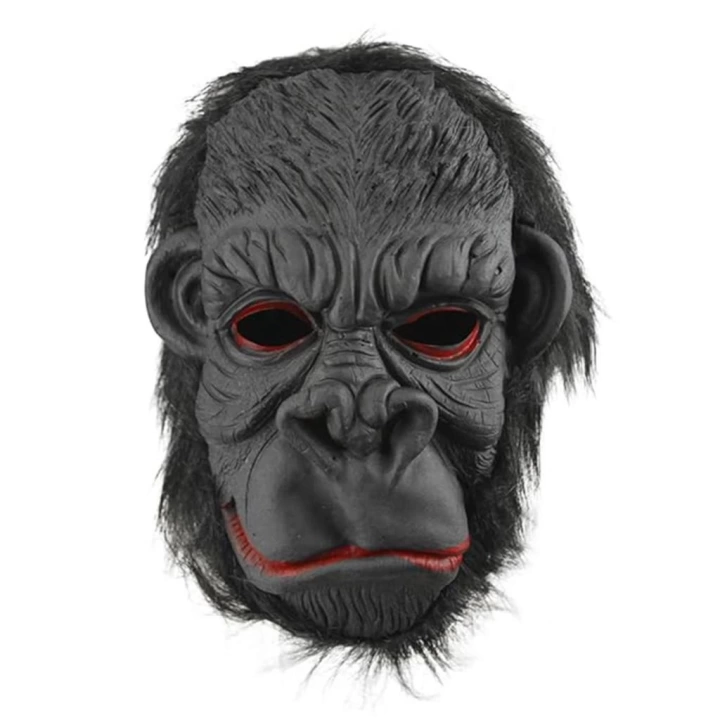 BFS     Lateks Goril Maskesi Maymun Maskesi Et Maskesi Orangutan Siyah Saçlı 3 No