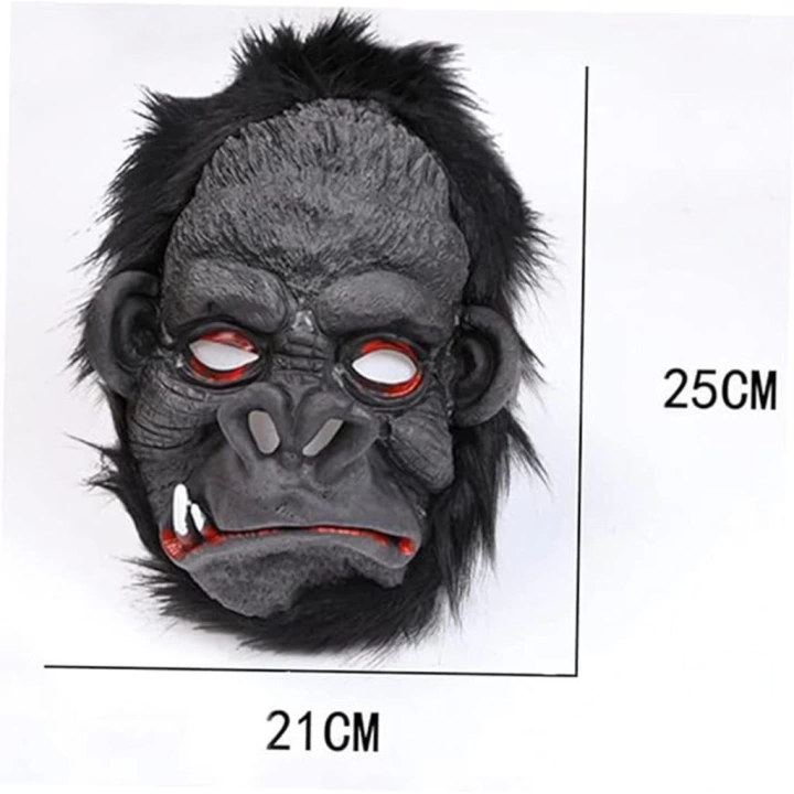 BFS   Lateks Goril Maskesi Maymun Maskesi Et Maskesi Orangutan Siyah Saçlı 4 No