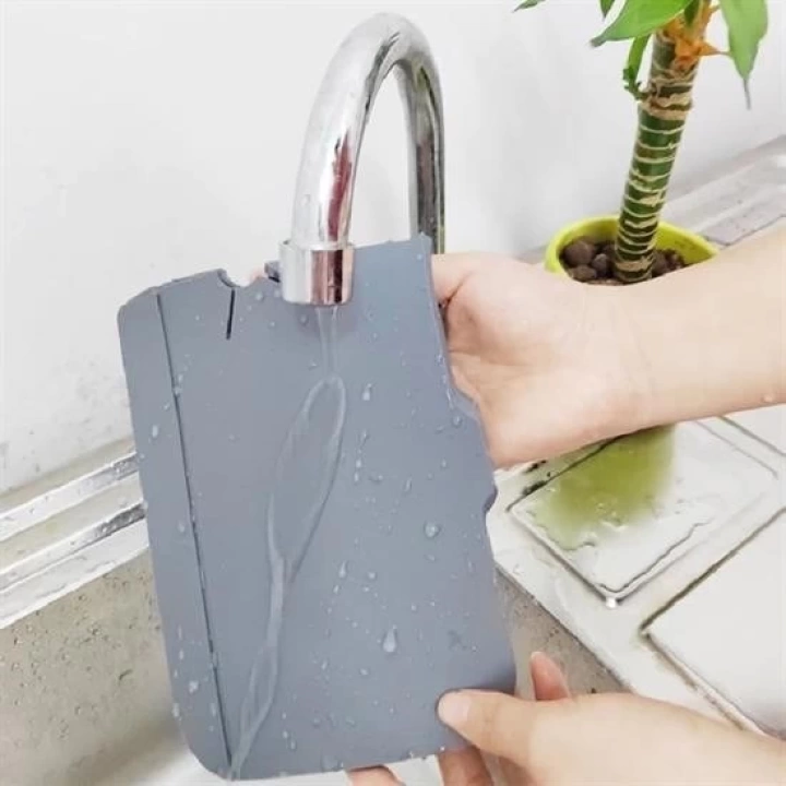 BFS  Lavabo İçin Silikon Esnek Mat Musluk Sapı Damlama Tutucu Raf Mutfak Tezgahı Sıçrama Koruma