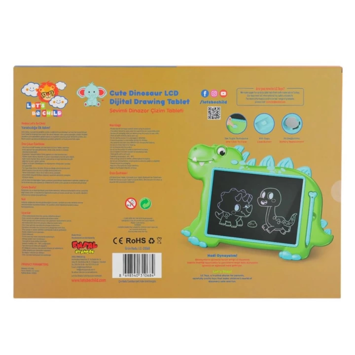BFS   LC-31068 SEVİMLİ DİNAZOR  ÇİZİM TABLETİ 10 İNÇ