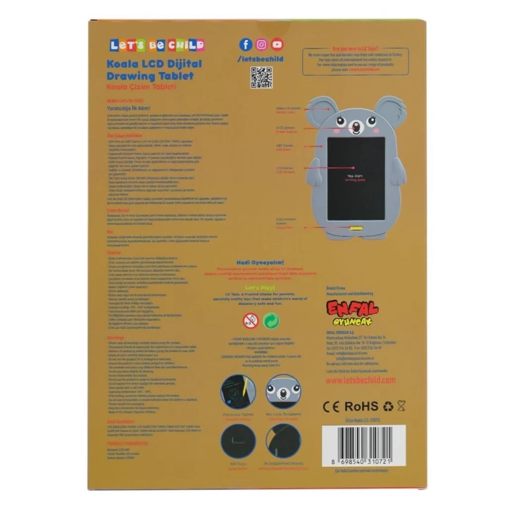 BFS   LC-31072 Koala Çizim Tableti 8.5 inç -Lets be Child