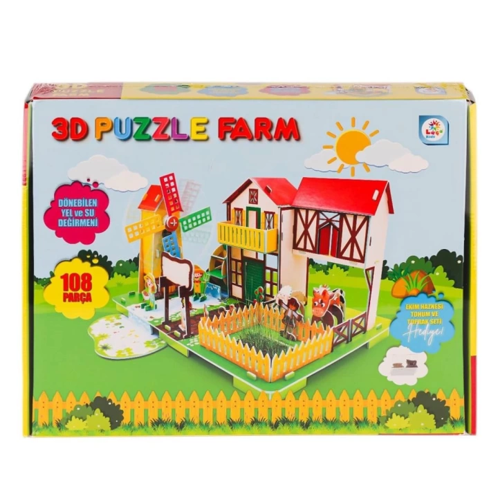 BFS   LC0115 3D Boyutlu Çiftlik Puzzle -Laçokids