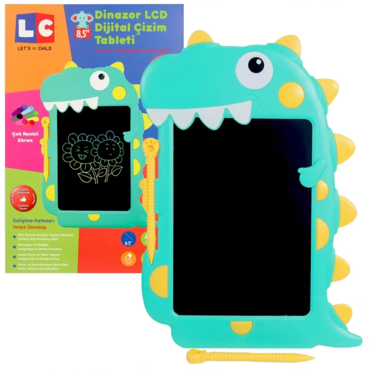 BFS   LCD Dijital Renkli Dinozor Çizim Tableti 8,5 İnç