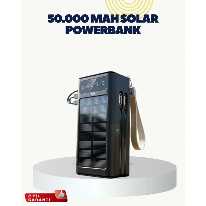 BFS LED Aydınlatmalı Güneş Panelli Powerbank Seyahat ve Kamp İçin