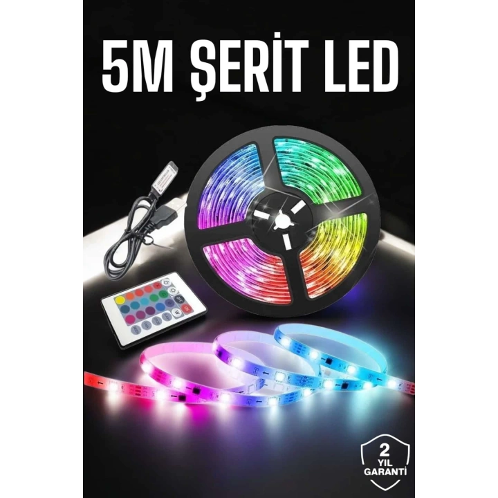 BFS Led Işık 5 Metre Şerit Led RGB Işıklı