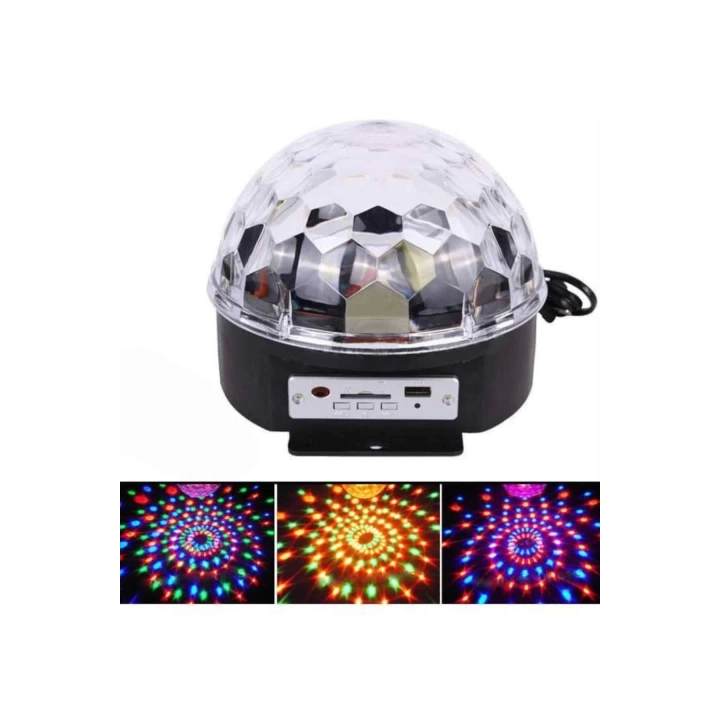 BFS Led Işık Disko Topu Bluetooth Hoparlörlü USB Müzik Çalar Kumandalı