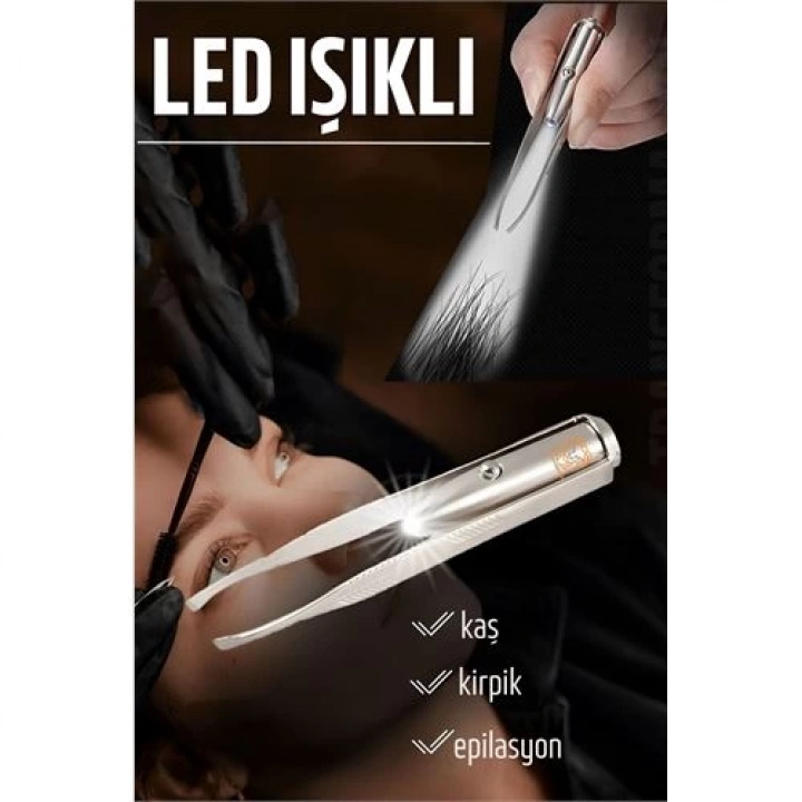 BFS  Led Işıklı Cımbız Kirpik Kaş Cımbız Epilasyon Cımbızı