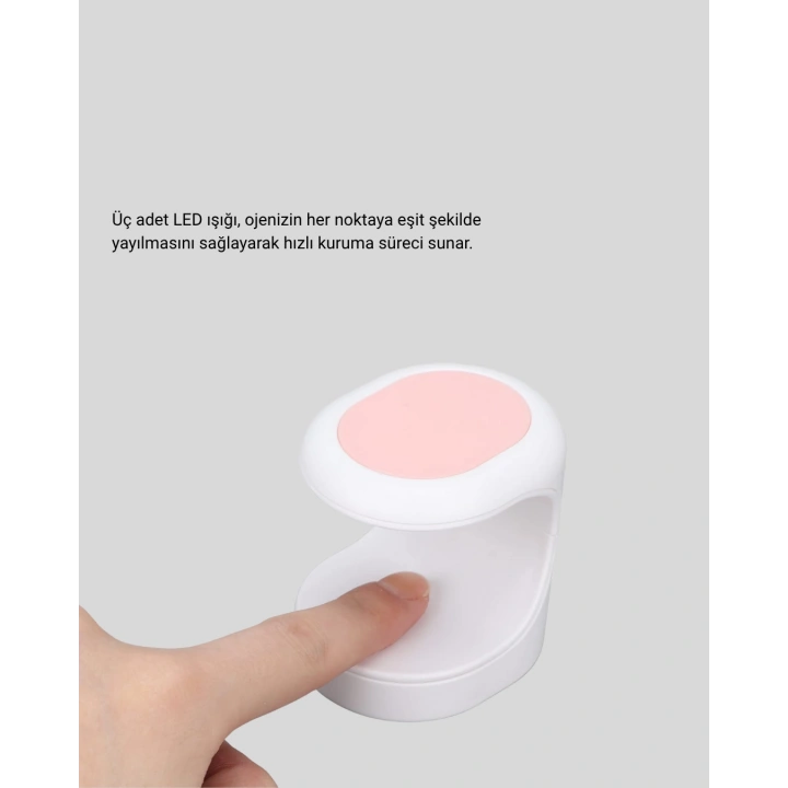 BFS LED Mini Oje Kurutucu Taşınabilir Hızlı Kuruma Cihazı 3 LED Işıklı