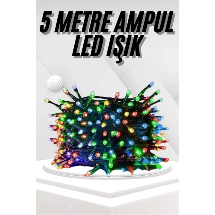 BFS Ledli Fişli Led Dekor Lambası 5M RGB Yılbaşı Ağacı Işığı