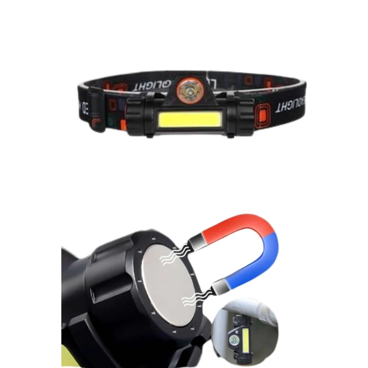 BFS Ledli Şarjlı Kafa Lambası LED Şarjlı Su Geçirmez Kafa Feneri