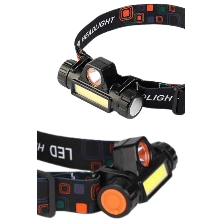 BFS Ledli Şarjlı Kafa Lambası LED Şarjlı Su Geçirmez Kafa Feneri