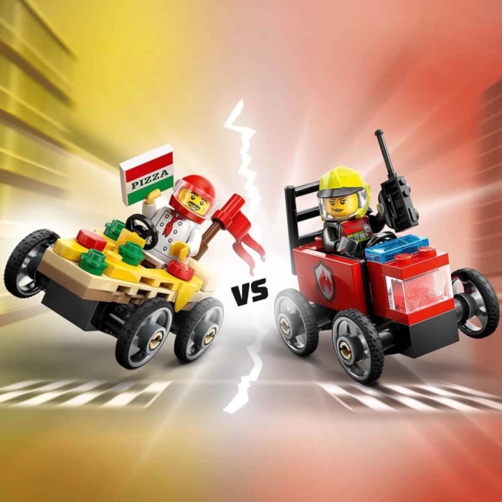 BFS   LEGO City Pizza Arabası İtfaiye Kamyonuna Karşı Yarış Arabası Paketi 60458