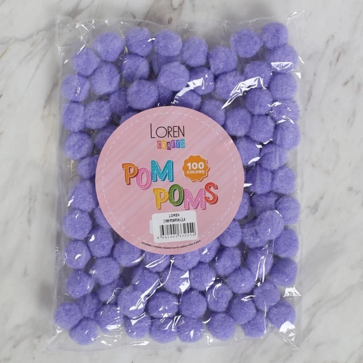 BFS LOREN CRAFTS 2 CM 100 ADET LİLA PONPON