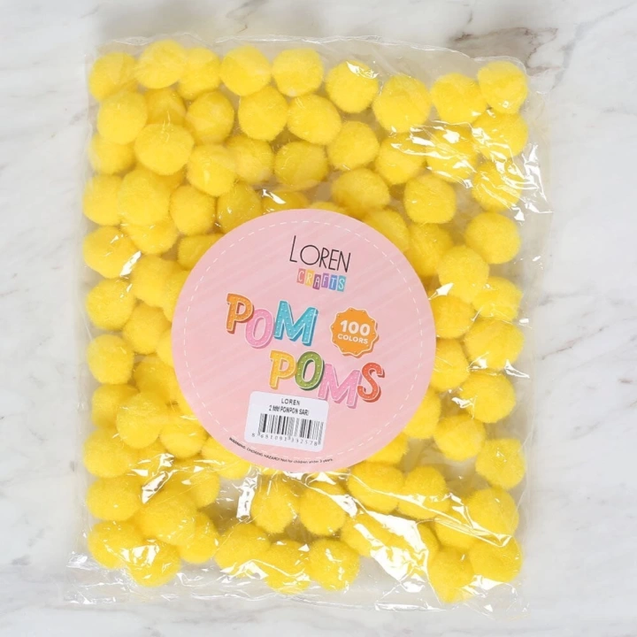 BFS LOREN CRAFTS 2 CM 100 ADET SARI PONPON