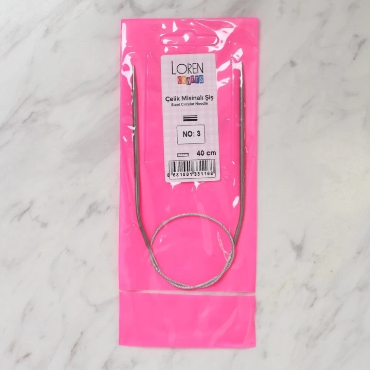 BFS LOREN CRAFTS 3 MM  ÇELİK MİSİNALI ŞİŞ 40 CM