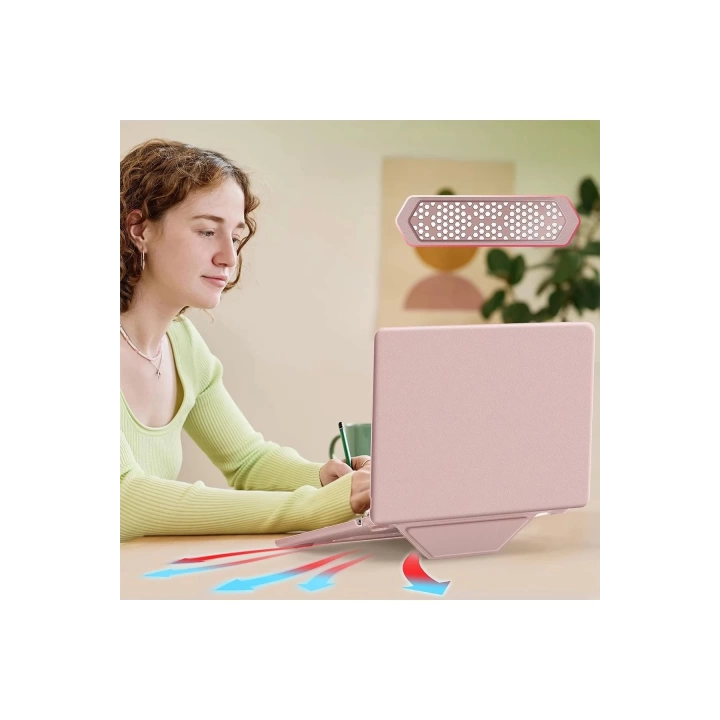 BFS Macbook Air 15 2024 Macbook Deri Kapak - Pembe