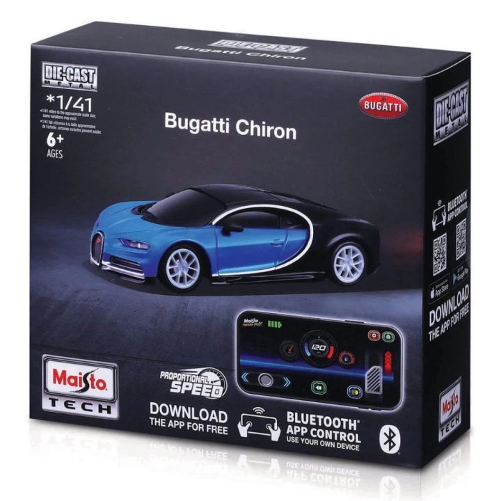 BFS  Maisto 1:41 APP Control Kumandalı Metal Araba Bugatti Chiron 20