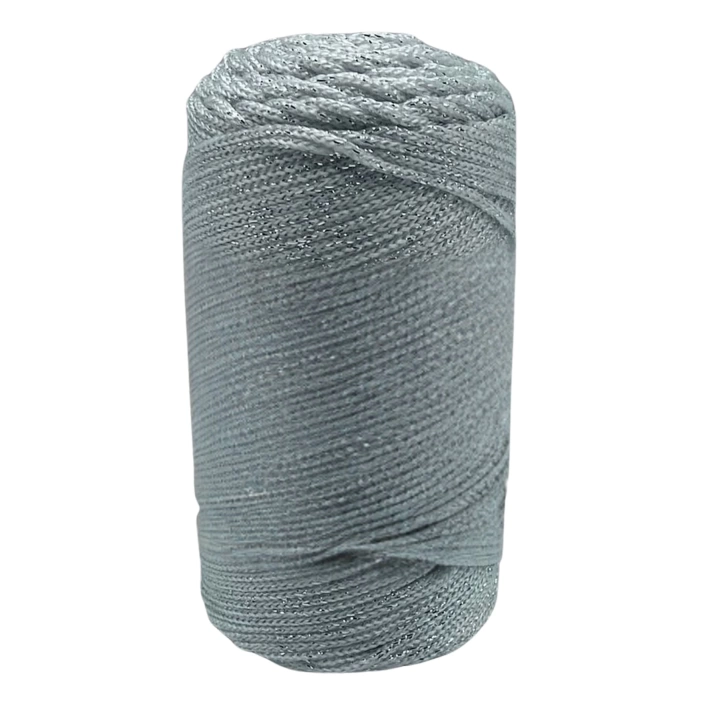 BFS Makrome İpi 3 mm Polyester Gri Simli