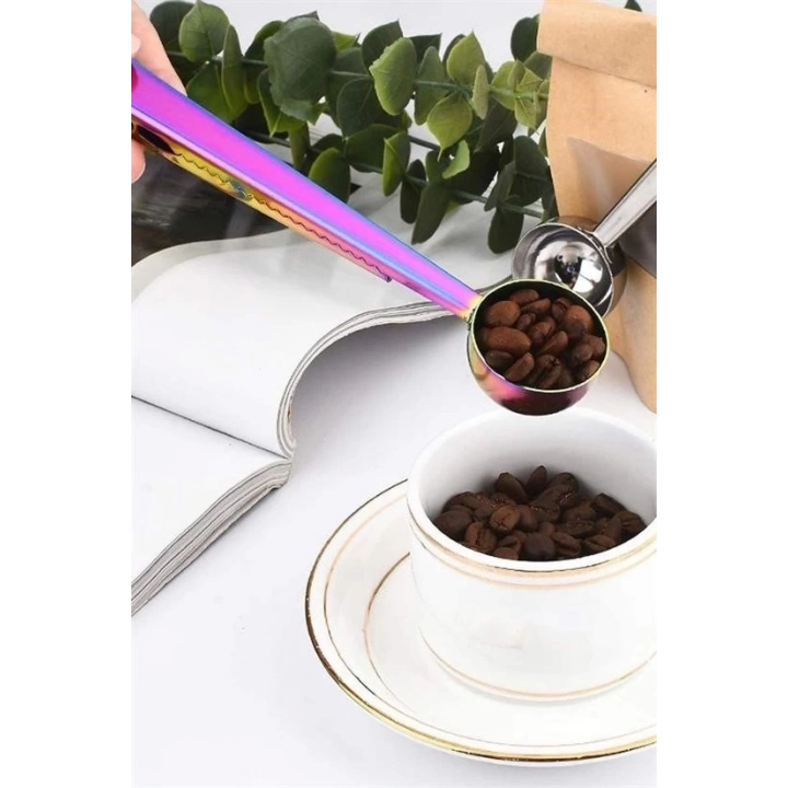 BFS  Mandallı Kahve Ölçü Kaşığı Renkli Çok Fonksiyonlu Paslanmaz Çelik Kaşık