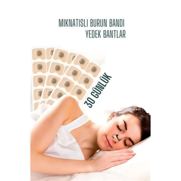 BFS  Manyetik Burun Bandı - 30 GÜNLÜK YEDEK Sporcu Burun Bandı - Horlama Önleyici Azaltıcı
