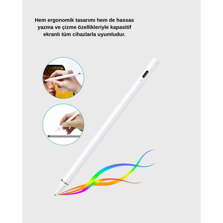 BFS Manyetik Dokunmatik Kalem – Bluetooth Gerektirmeyen, Type-C Şarjlı, iPad ve Android Uyumlu Hassas Stylus