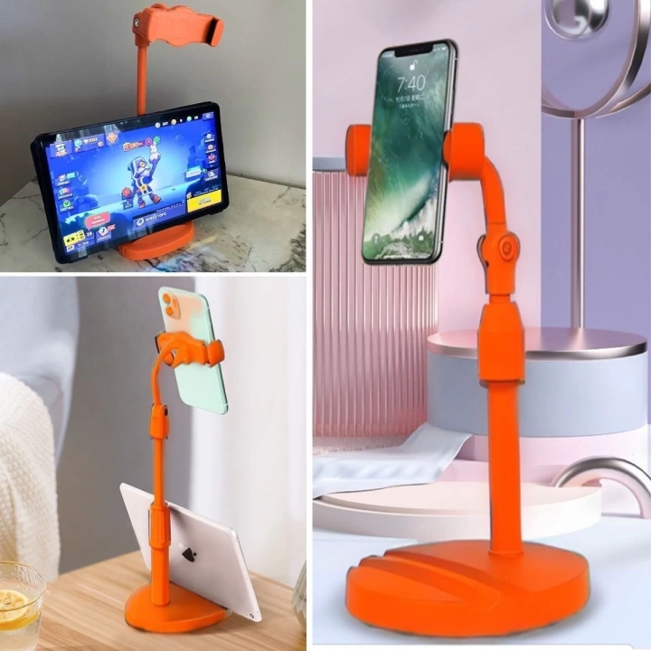 BFS   Masa Üstü Tablet ve Telefon Tutucu Plastik Aparat Turuncu Telefon Standı