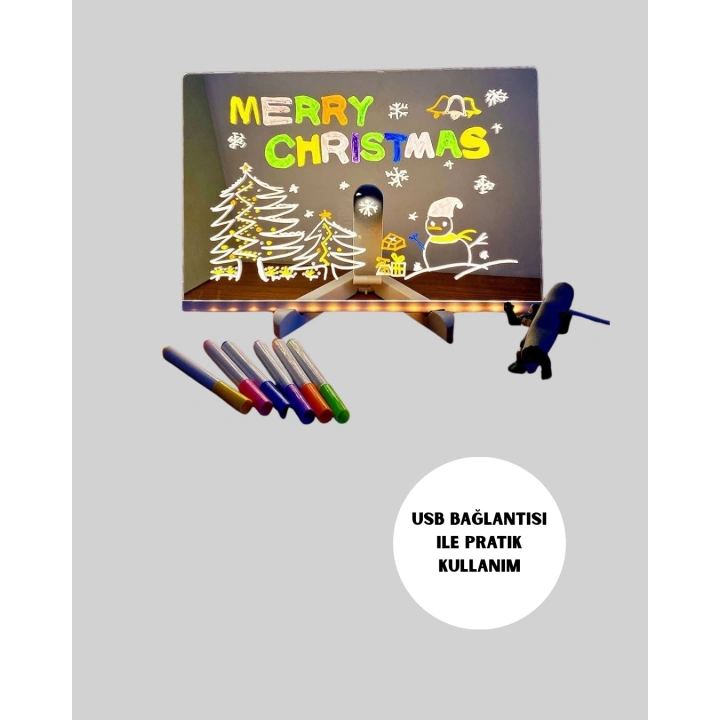 BFS Masaüstü ve Duvara Monte Edilebilir LED Işıklı Yazı Panosu