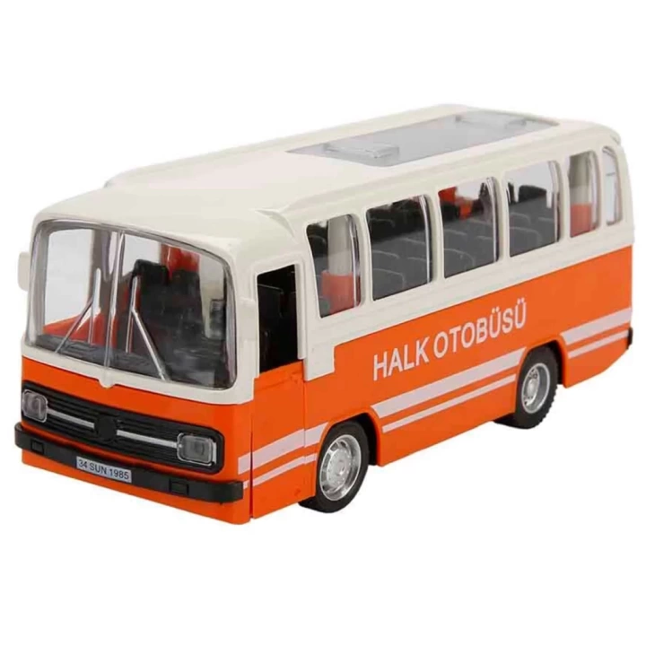 BFS   Maxx Wheels Sesli ve Işıklı Nostaljik Halk Otobüsü 15 cm