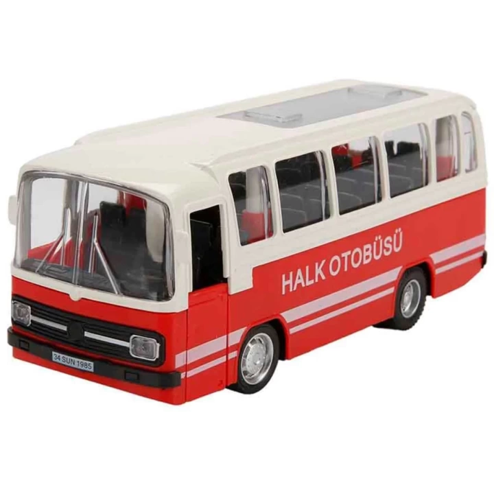 BFS   Maxx Wheels Sesli ve Işıklı Nostaljik Halk Otobüsü 15 cm