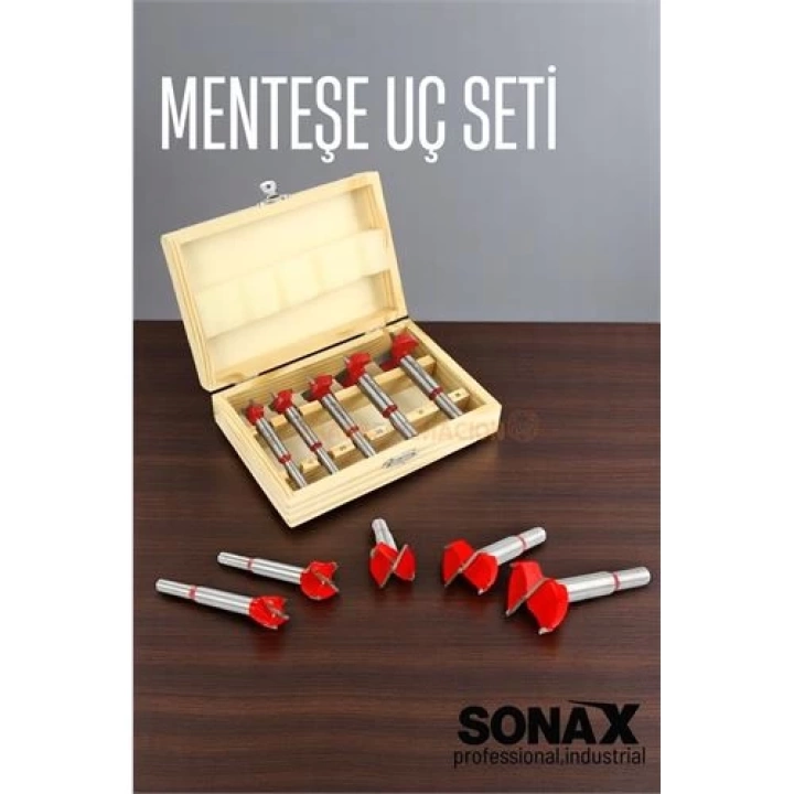 BFS  Menteşe Uç Seti Ahşap Freze Bıçağı Yuvarlak Panc 5 Adet Çantalı Takım