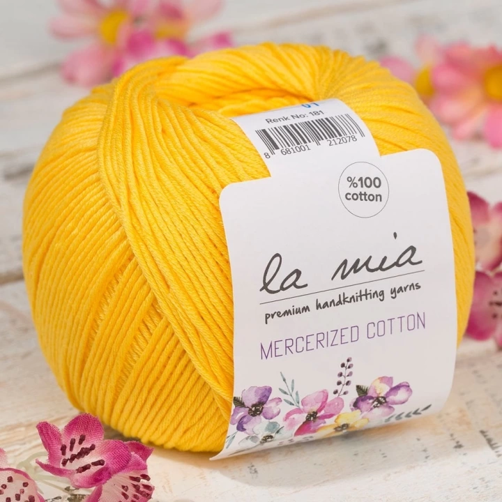 BFS  Mercerized Cotton Hardal Sarısı El Örgü İpi - 181 - 33583