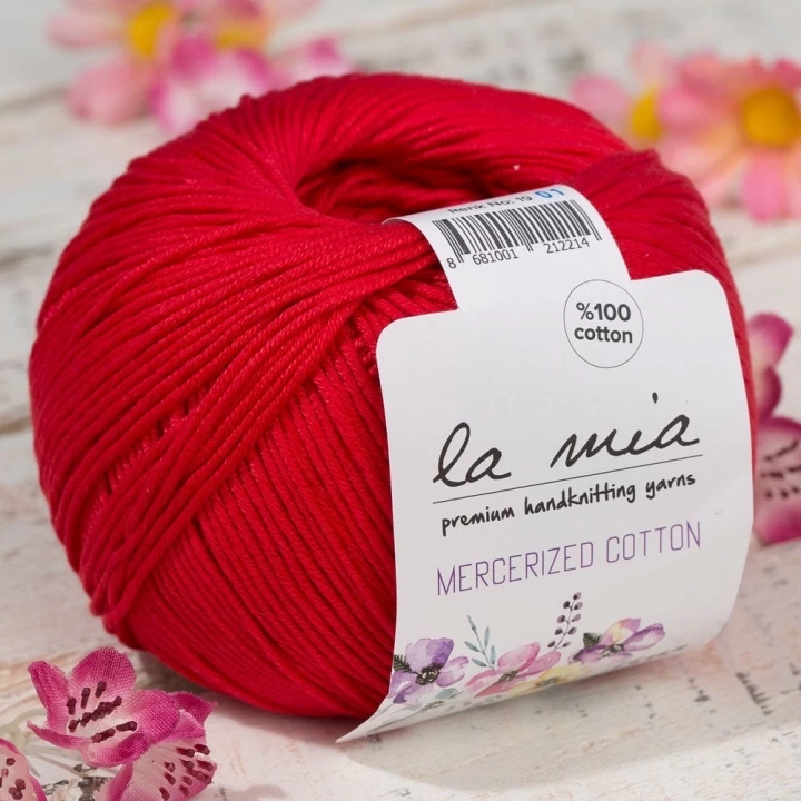 BFS  Mercerized Cotton Kırmızı El Örgü İpi - 19 - 33597