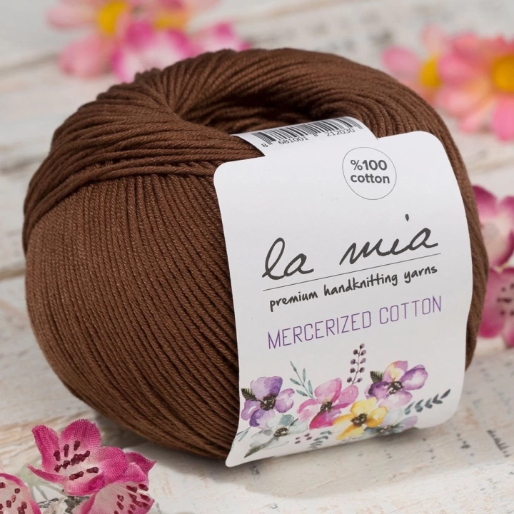 BFS  Mercerized Cotton Koyu Kahverengi El Örgü İpi - 228 - 33579