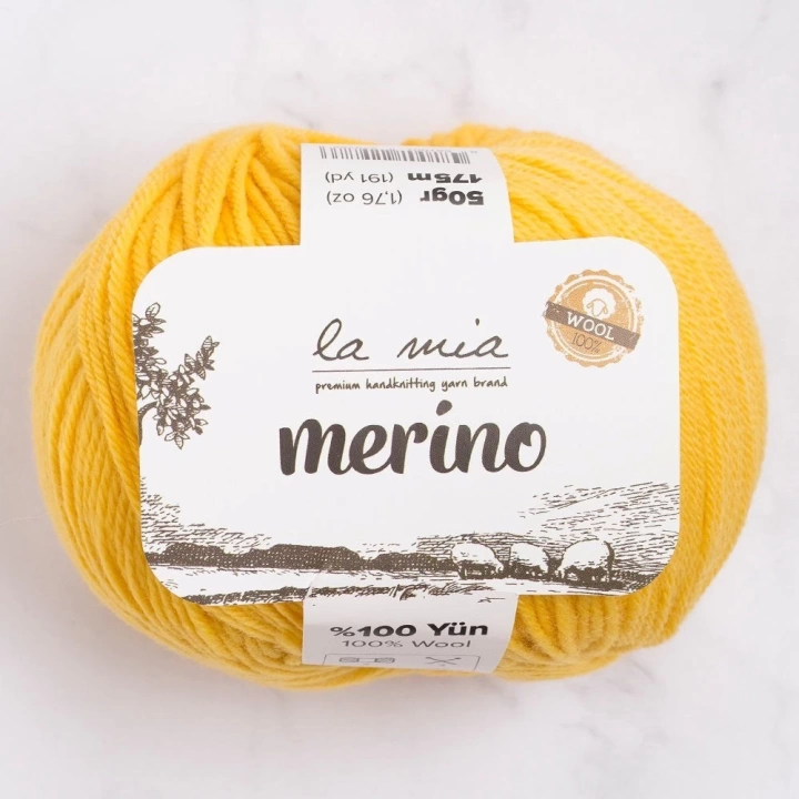 BFS  Merino Hardal Sarı El Örgü İpi - L076 - 33791