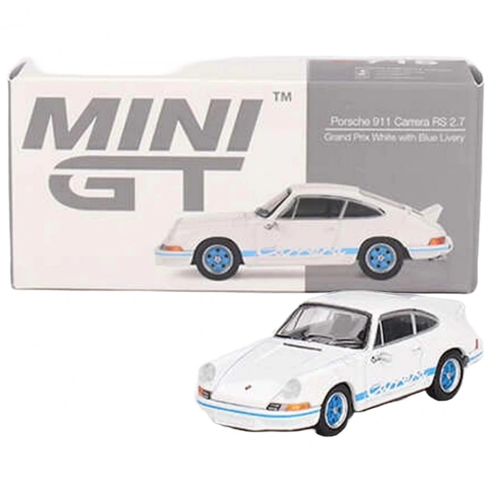 BFS   Mini GT 1/64 Porsche 911 Carrera RS 2.7 Grand Prix White with Blue Livery