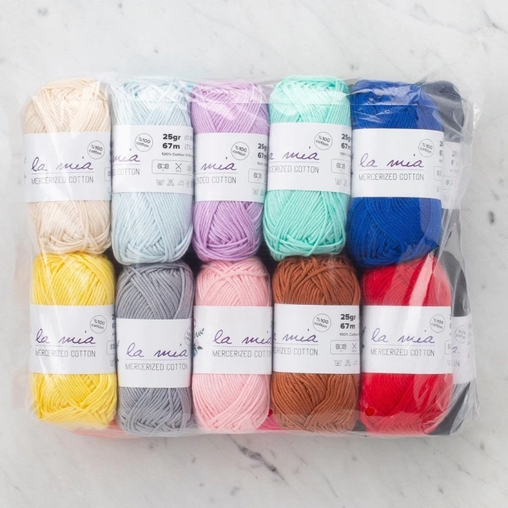 BFS  Mini Mercerized Cotton 20li Paket Renkli El Örgü İpi - 33825