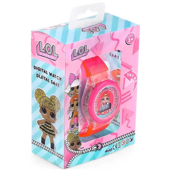 BFS   MiniFlak Lisanslı LOL Surprise LOL7210 Çocuk Pembe Işıklı Çocuk Kol Saati