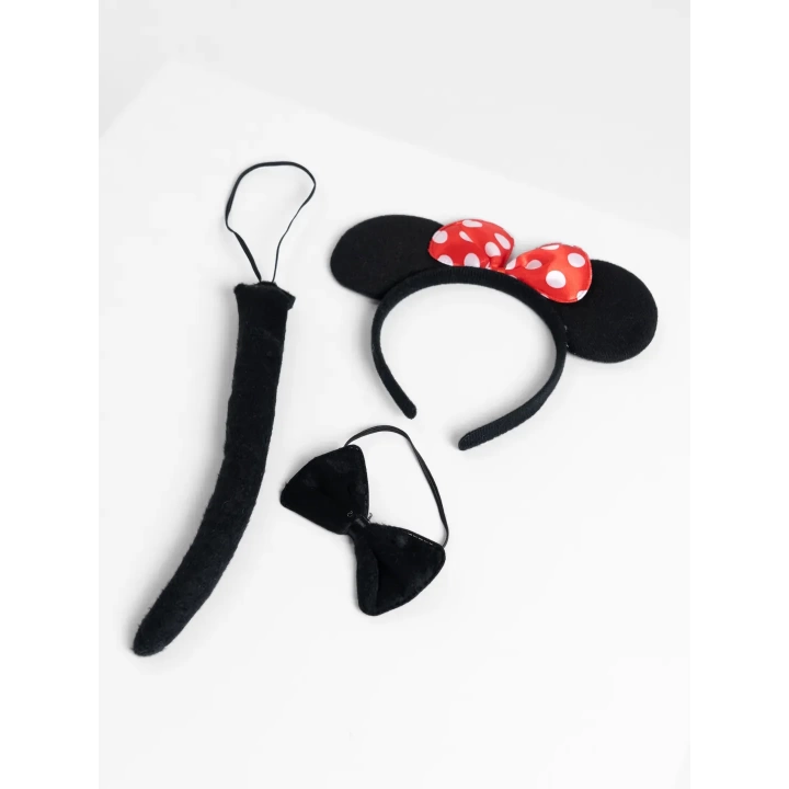 BFS     Minnie Mouse Kostüm Seti Taç Kuyruk Papyon Gösteri Seti