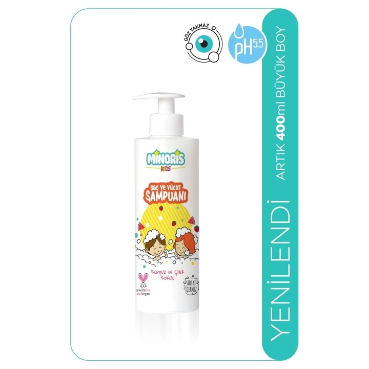 BFS   Minoris Kids Organik Saç ve Vücut Şampuanı 400ml