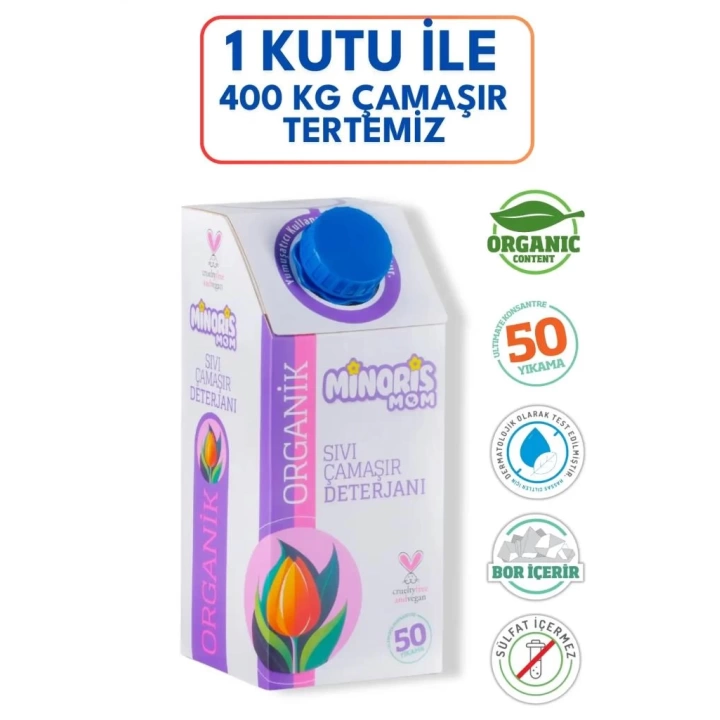 BFS   Minoris MOM Organik Sıvı Çamaşır Deterjanı 1 Lt 50 Yıkama