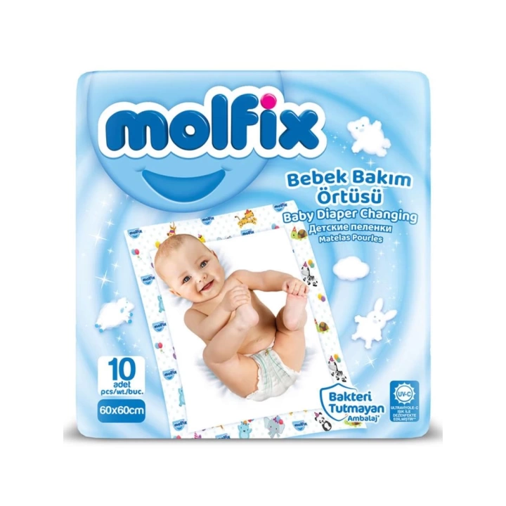 BFS   Molfix Bebek Bakım Örtüsü 60x60 10 Adet