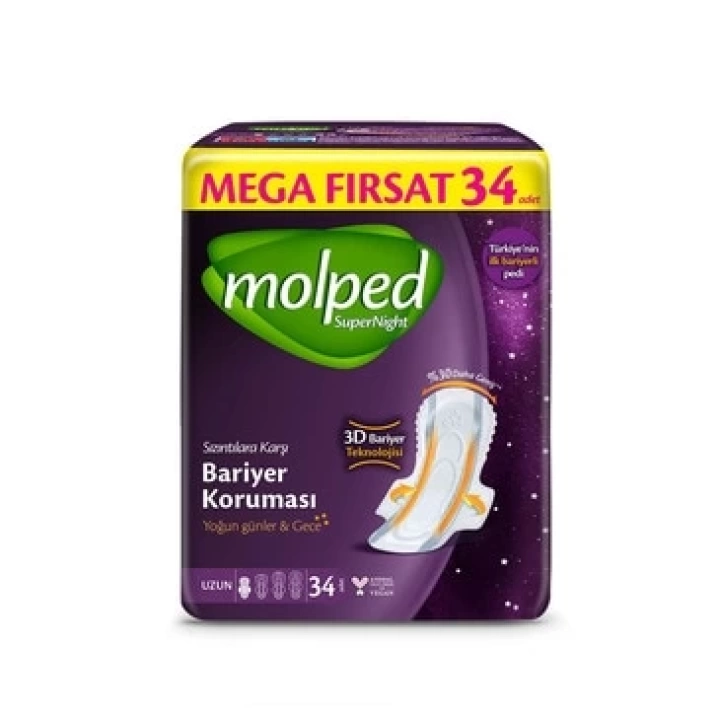 BFS   Molped SüperNight Uzun Ped Mega 34 Adet