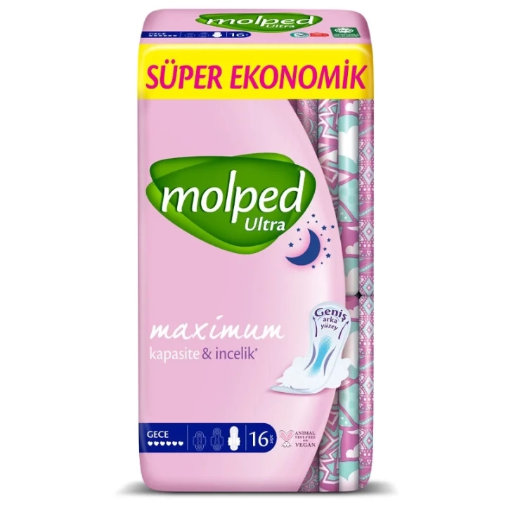 BFS   Molped Ultra Hijyen Anatomik Gece Ped Süper Eko 16 Adet