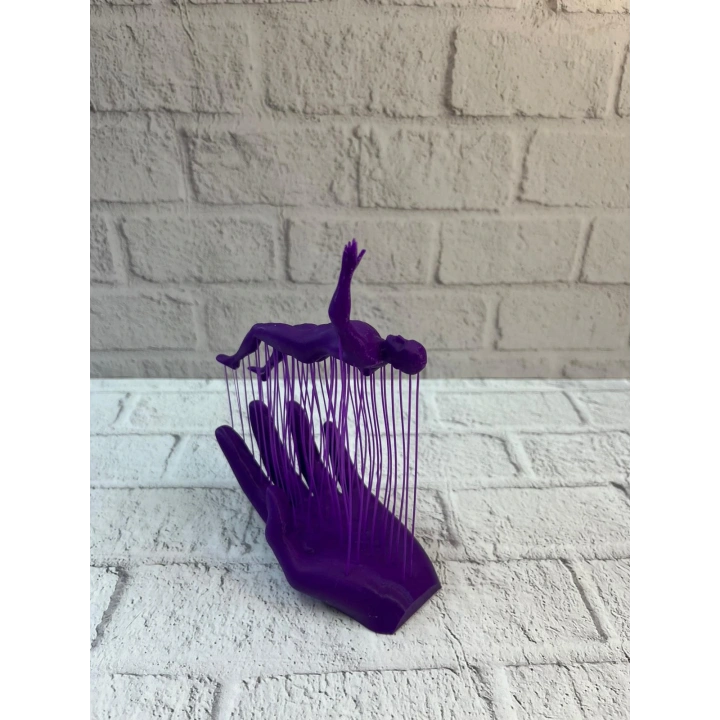 BFS Mor El İnsan Figürü Dekoratif Biblo Minimal Modern Salon Raf ve Masa Üstü Aksesuar