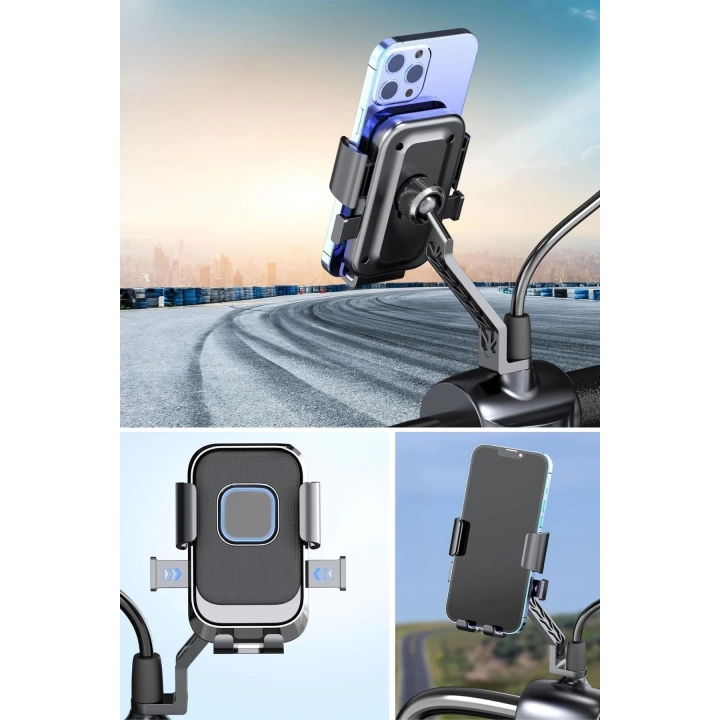 BFS  Motor,Motosiklet,Bisiklet ,Scooter İçin 360 Derece Dönebilen Dikiz Aynası Versiyonu Telefon Tutucu Aparat