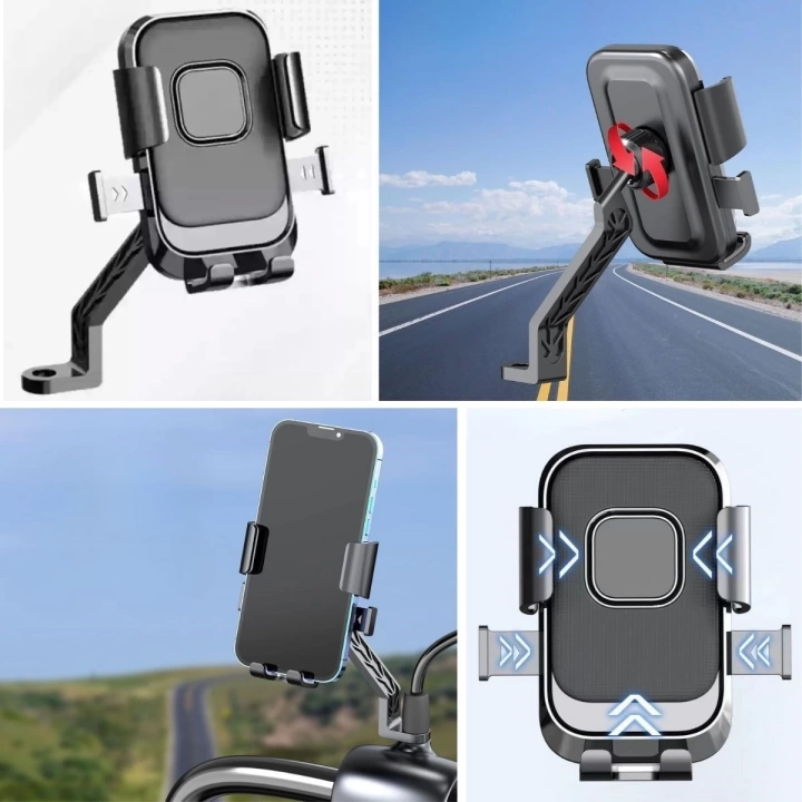 BFS  Motor,Motosiklet,Bisiklet ,Scooter İçin 360 Derece Dönebilen Dikiz Aynası Versiyonu Telefon Tutucu Aparat