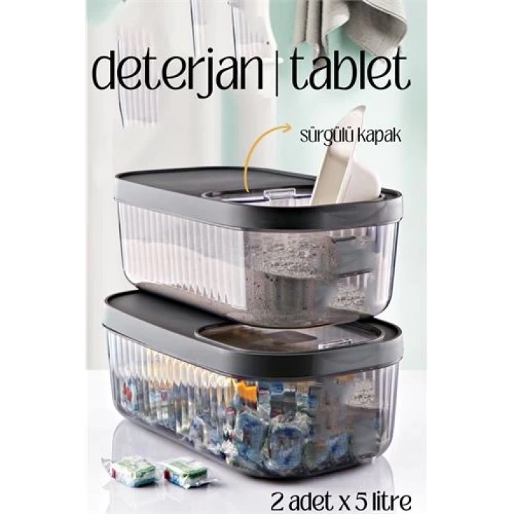 BFS MultiBox Deterjan Tablet Kutusu Sürgülü Kapak 5 Litre 2 ADET