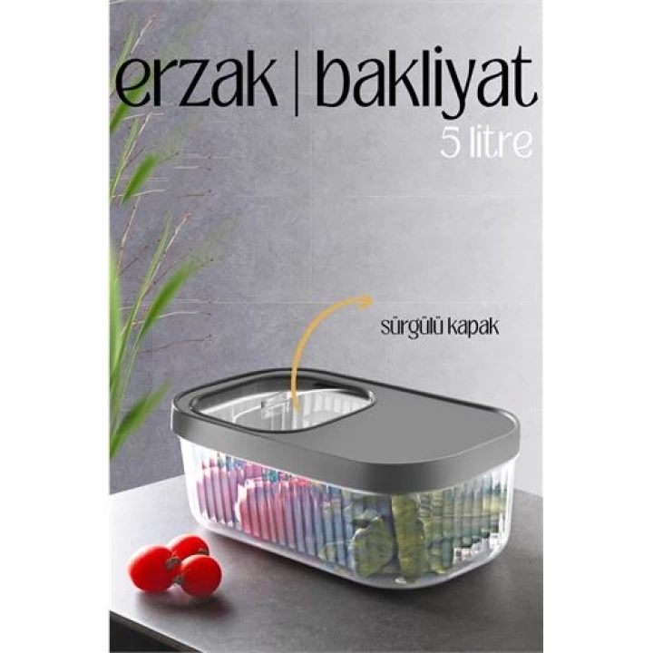 BFS MultiBox Erzak Bakliyat Kutusu Sürgülü Kapak 5 Litre