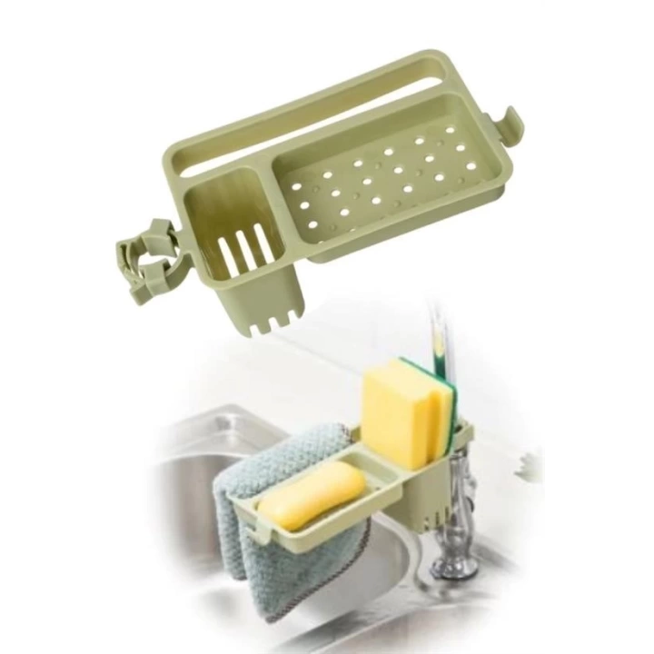BFS  Musluğa Takılan Sünger Havlu Askılı Sabun Hazneli mutfak Banyo Lavabo Düzenleyici Organizer